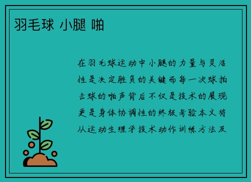 羽毛球 小腿 啪